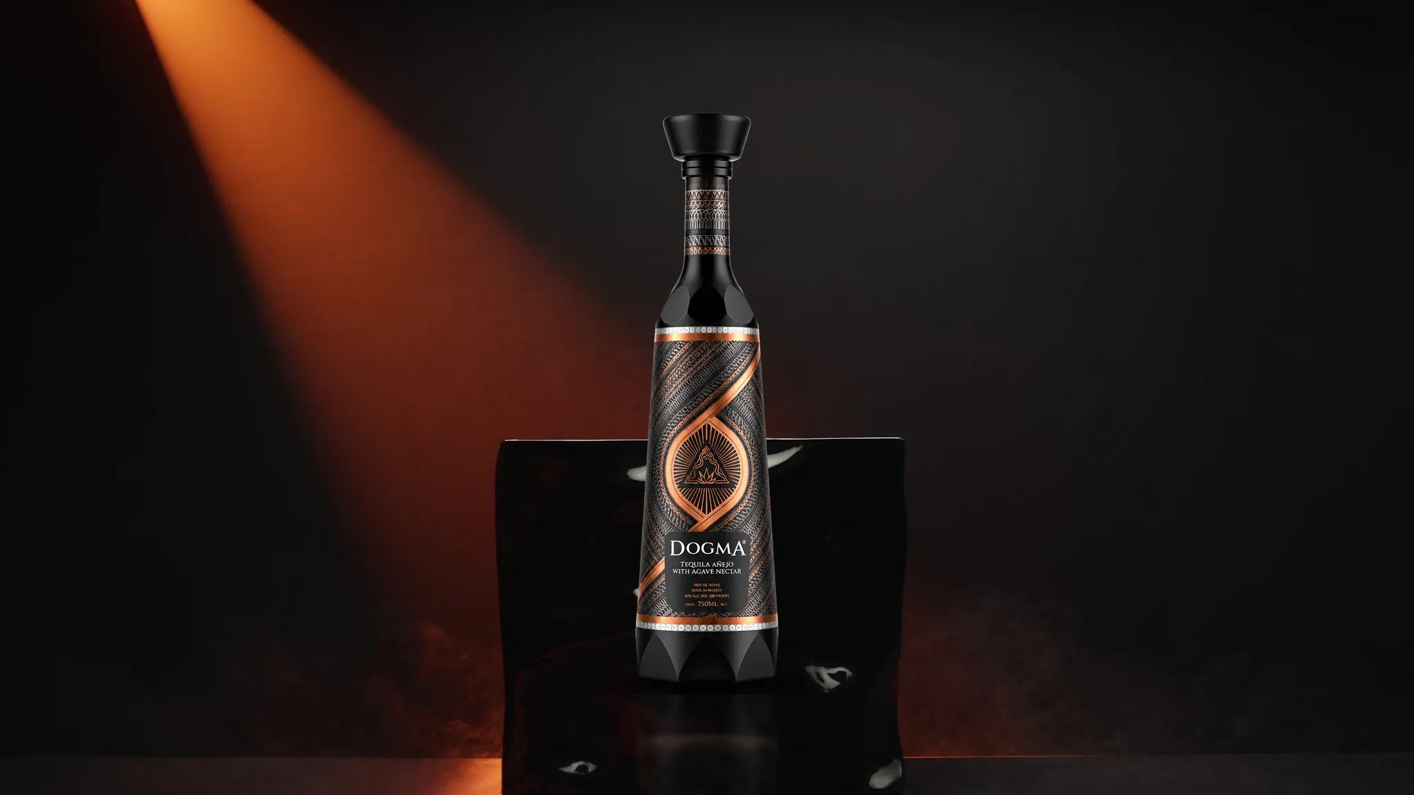 DOGMA Signature on a black and copper stage